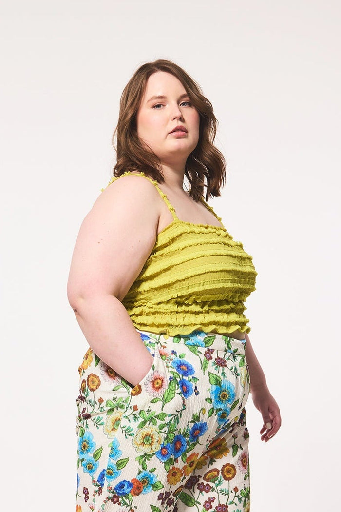 HILARY MACMILLAN Camisole Ruché - Chartreuse