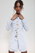 HILARY MACMILLAN Chemise à Nouer - Bleu Clair