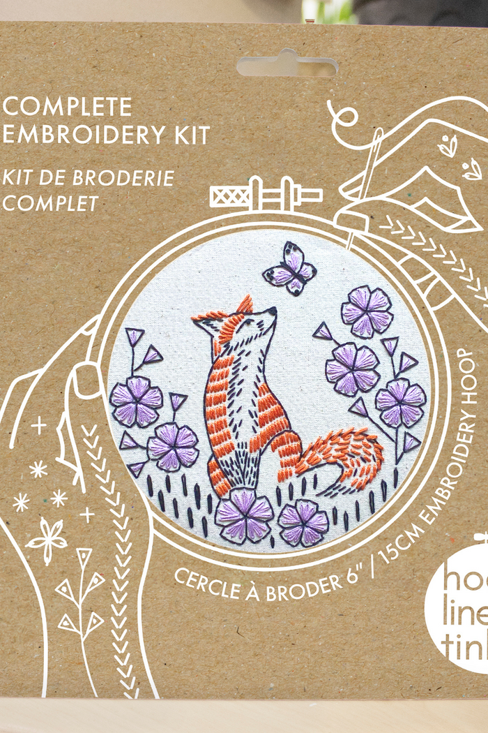 HOOK LINE & TINKER Kit de broderie - Fox in Phlox