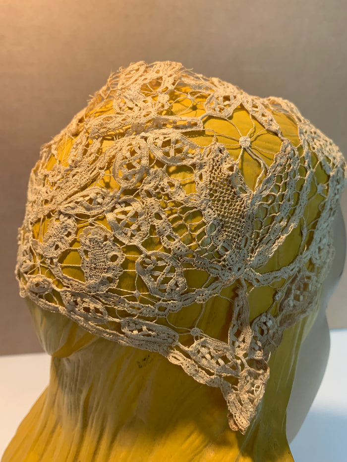 Dainty Ivory Lace Cap circa 1800s