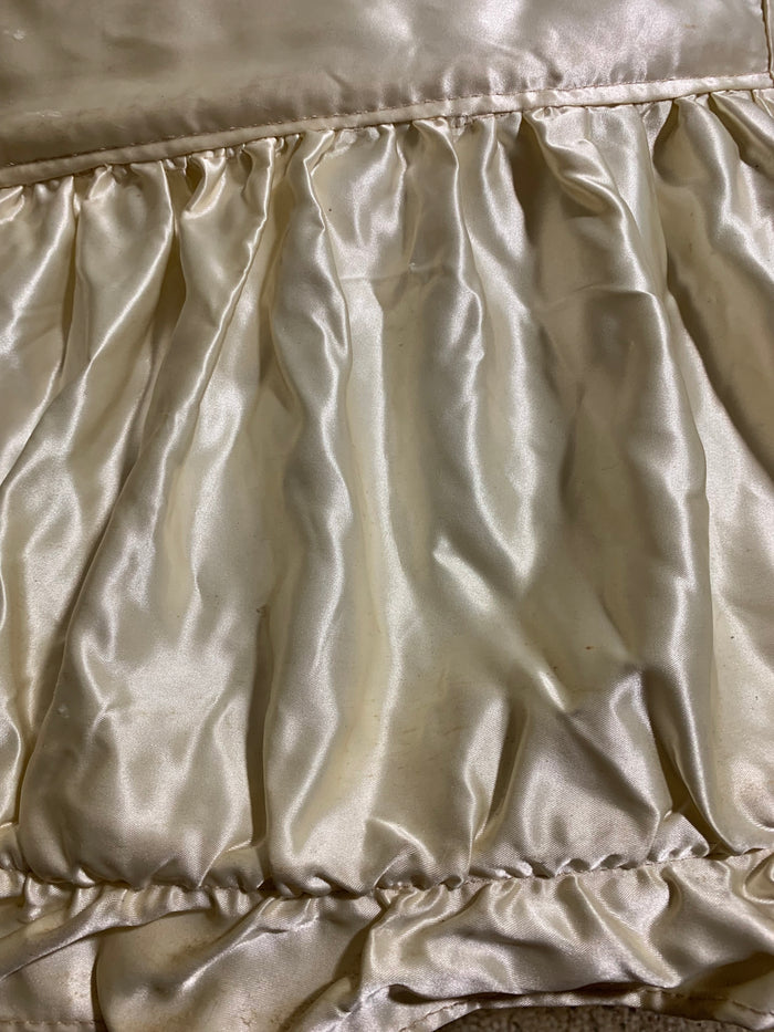 Ivory Slipper Satin Hoop Hem Crinoline circa 1940s