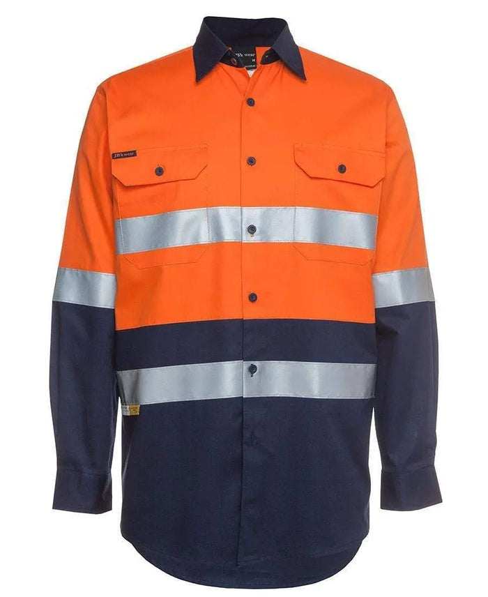 Jb's Wear Work Wear Orange/Navy / XS JB'S Hi-Vis Long Sleeve Shirt 6HLS