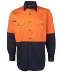 Jb's Wear Work Wear Orange/Navy / S JB'S Hi-Vis Long Sleeve Shirt 6HWL