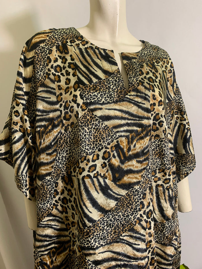 Jungle Leopard Print Caftan circa 1980s
