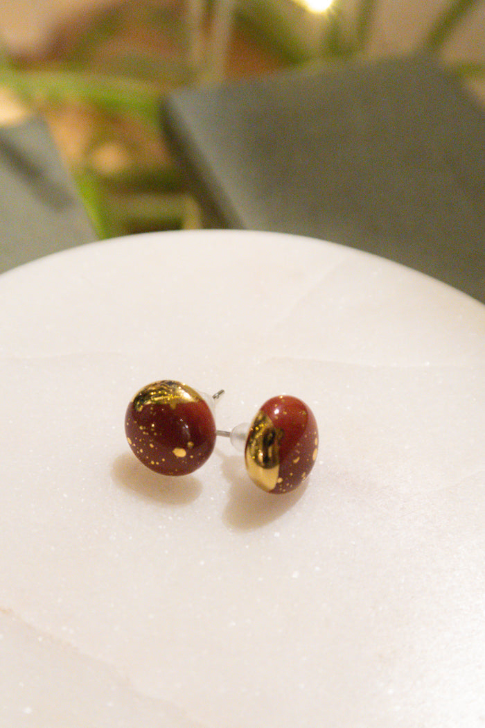 KAG Boucles d'Oreilles Céramique Abstraite