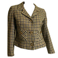 Khaki and Black Paid Wool Cropped Jacket circa 1960s