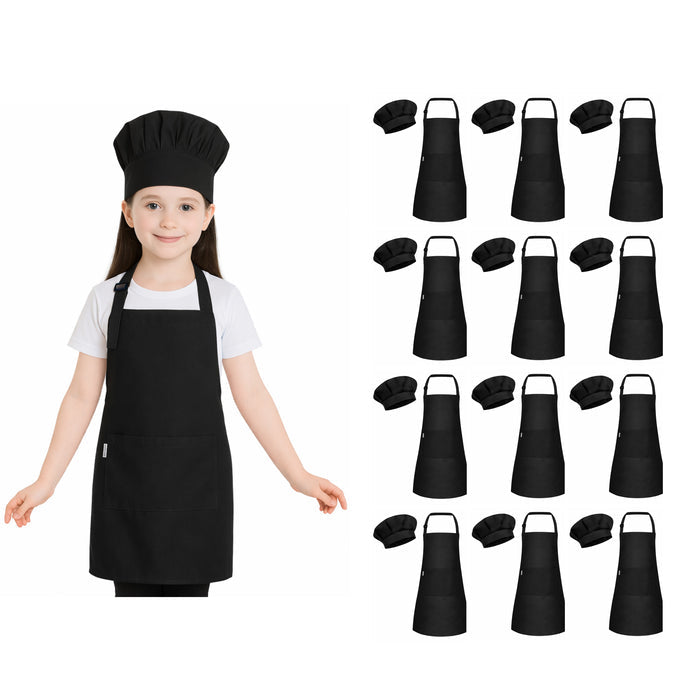 Kids Apron with Chef Cap Pack of 12