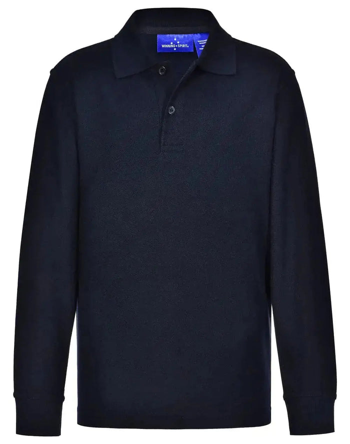 Kids Poly/Cotton Pique Long Sleeve Polo PS12K Winning Spirit