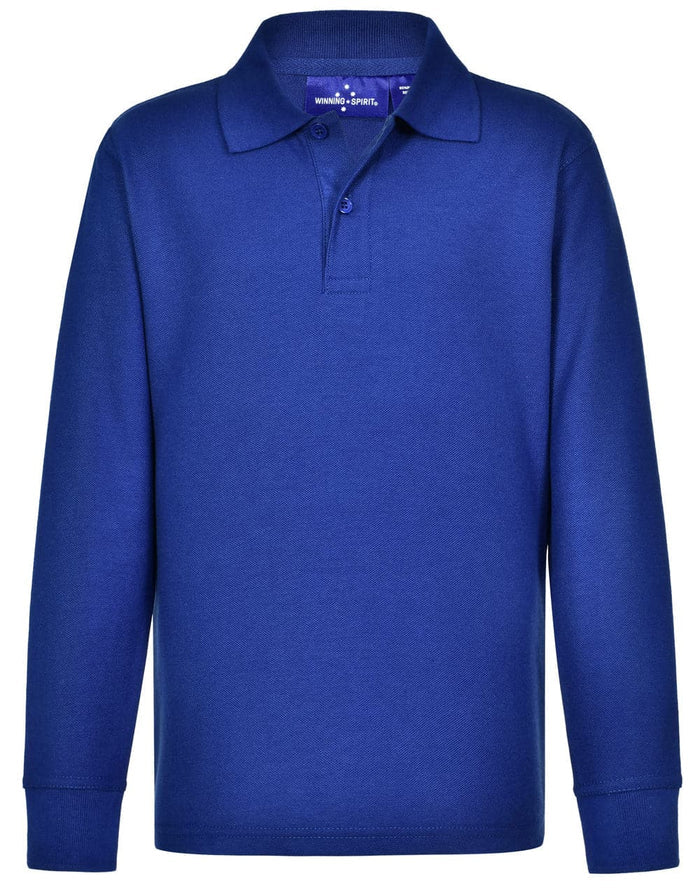 Kids Poly/Cotton Pique Long Sleeve Polo PS12K Winning Spirit