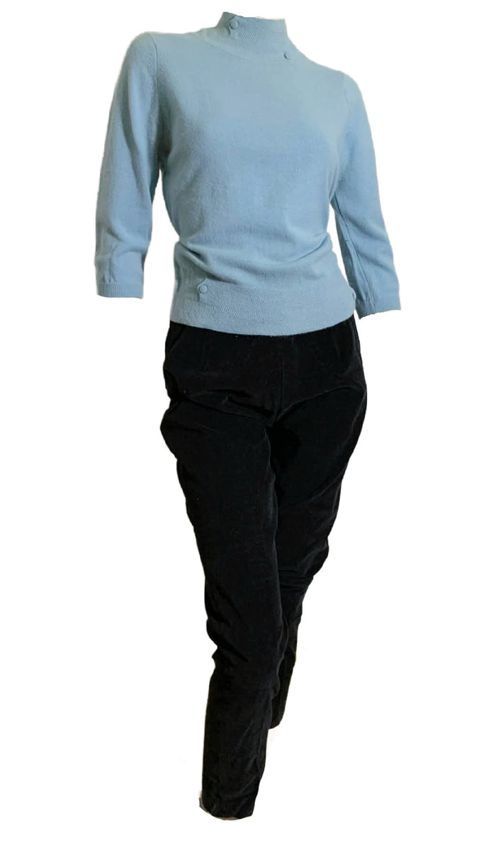Lean Chic Black Corduroy Capri Pants circa 1960s