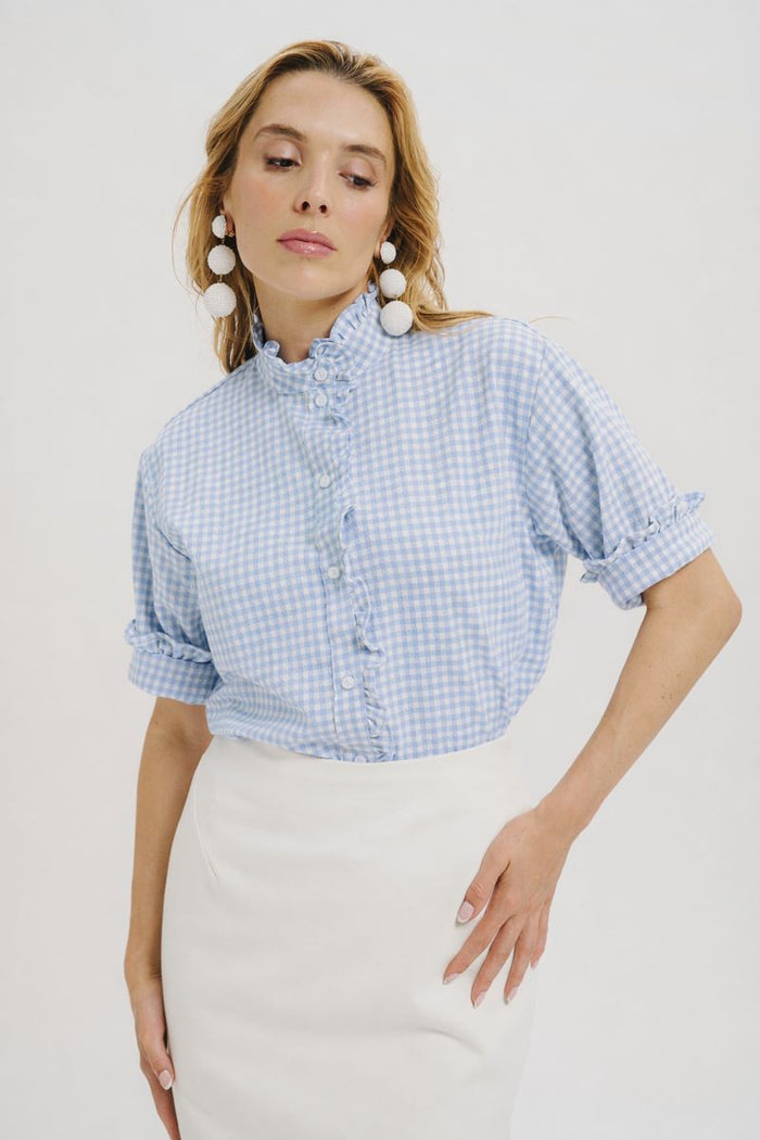 LELE DEBALTZAC Chemise Albane - Vichy Bleu