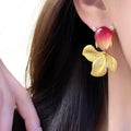 Linda- the Fiery Orange Abstract Koi Fish Earrings
