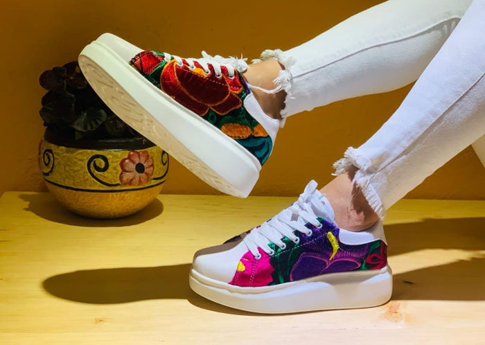 Lulu Floral Platform tennis shoes
