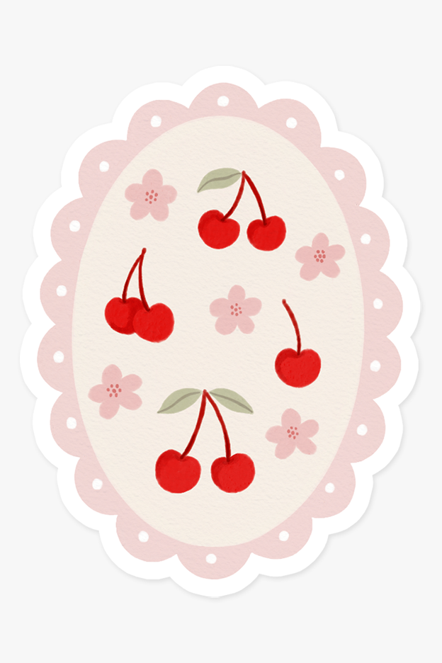 MARIE-LISE Autocollant - Sceau Vintage Cerises