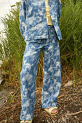 MARIGOLD Pantalon Christophe - Imprimé Bleu