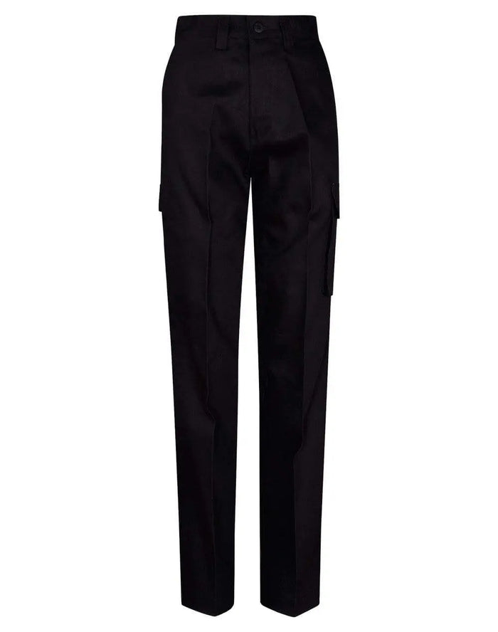 Men's Heavy Cotton Pre-shrunk Drill Pants Long Leg  WP13 Work Wear Australian Industrial Wear 74L Black