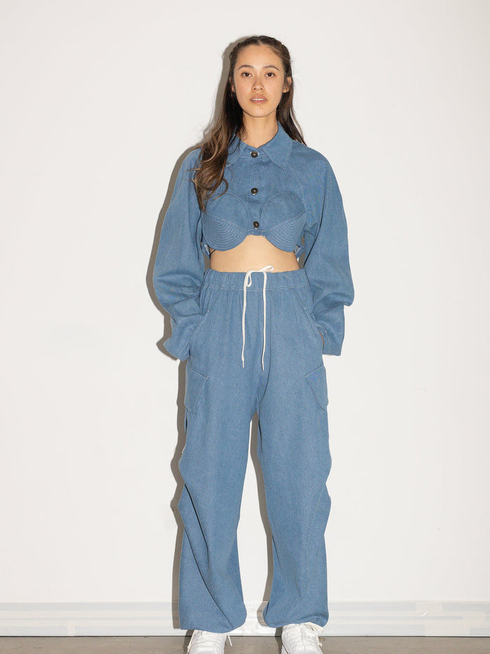MERCY HOUSE Pantalon Cargo Chase - Indigo Denim