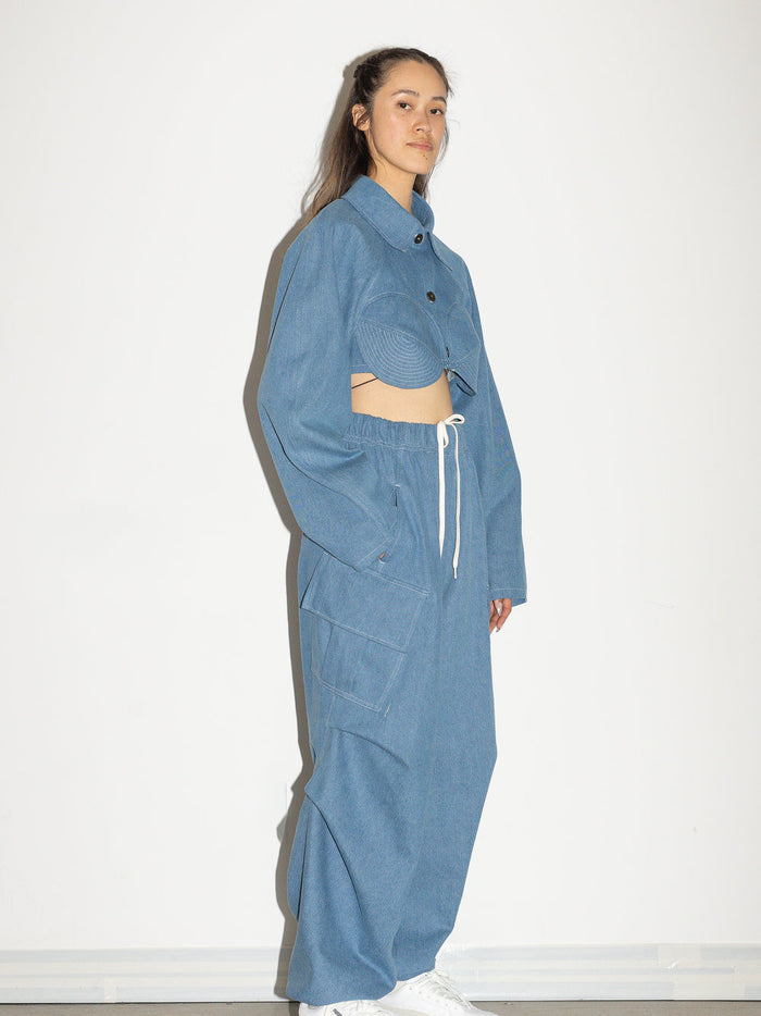 MERCY HOUSE Pantalon Cargo Chase - Indigo Denim