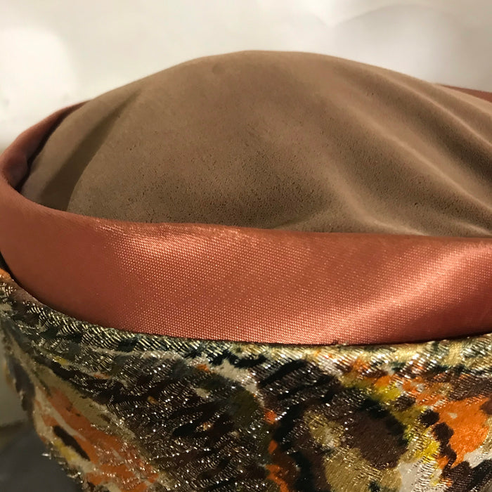 Metallic Copper and Gold Pill Box Hat circa 1960s