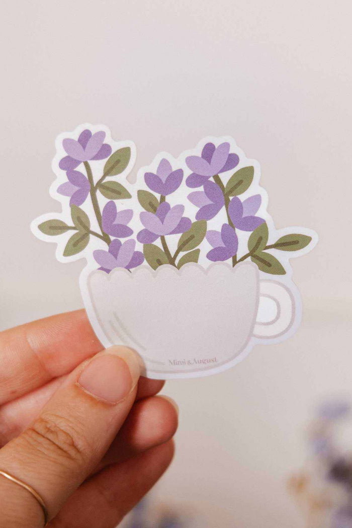 MIMI & AUGUST Autocollant en Vinyle - Tasse Fleur