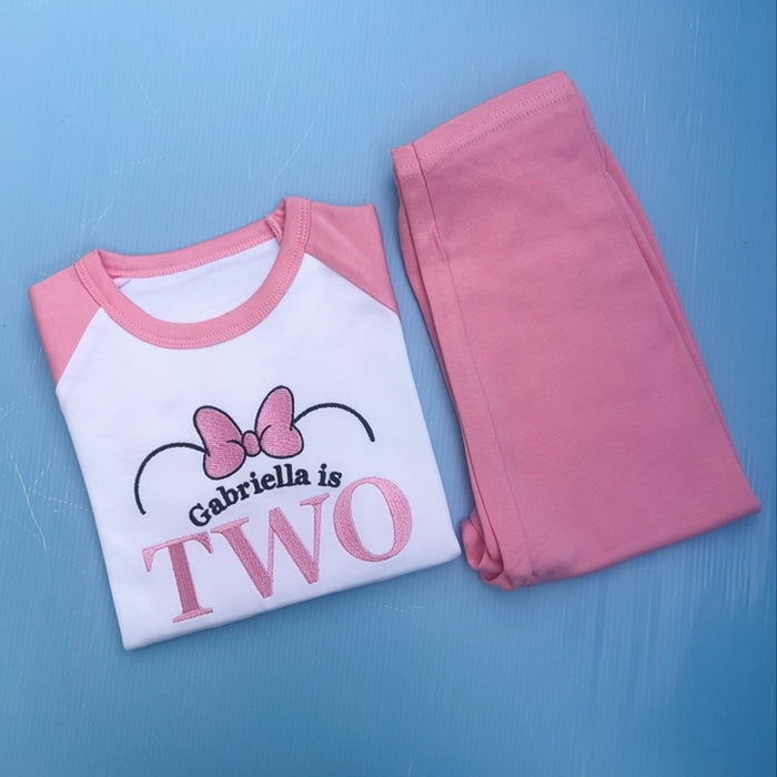 Minnie Mouse Inspired Birthday Pyjamas