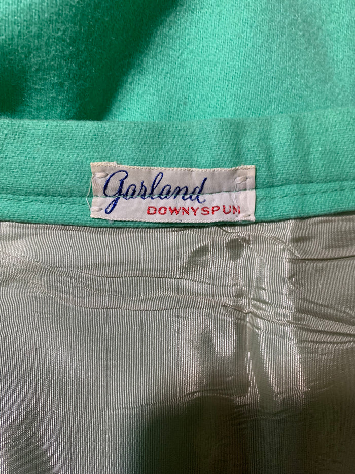 Minty Green Wool Pencil Skirt circa 1960s