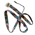 Mood Blue 1930s Crinkled Cotton Feather Print Sash with Slide Belt