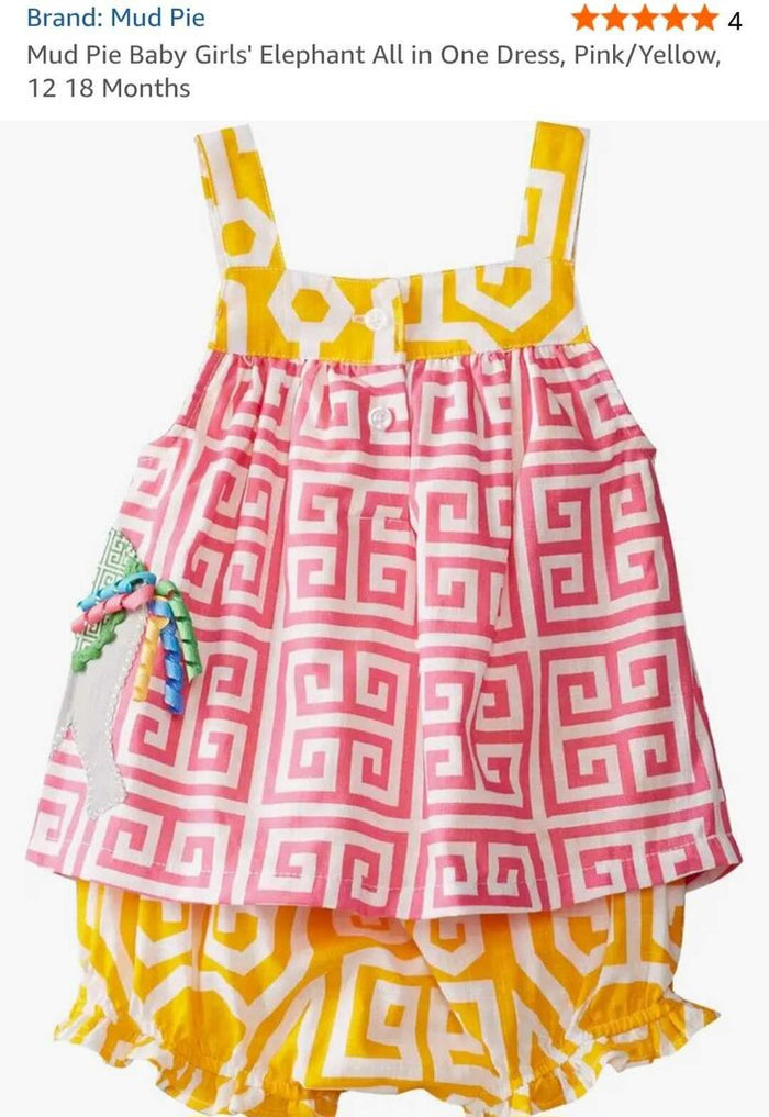 New Mud Pie Elephant All In One Romper