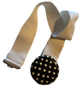 New Wave White Elastic Belt with Polka Dot Clasp circa 1980s