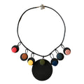 Op-Art Collection Foam Statement Necklace with Colored Discs