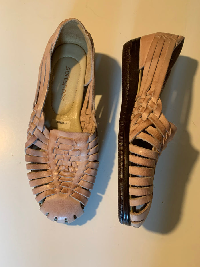 Palest Pink Leather Classic Huaraches circa 1980s sz 6