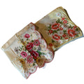 Pink and Yellow Flower Print Handkerchiefs Lot 2 circa 1960s