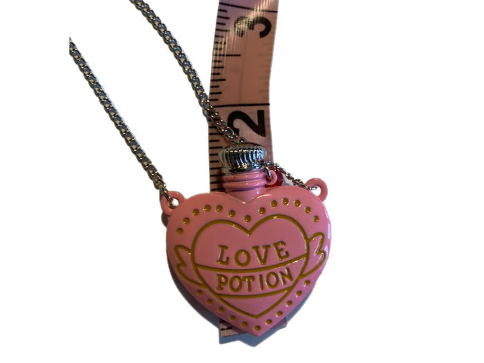 Pink Heart Love Potion Bottle Necklace