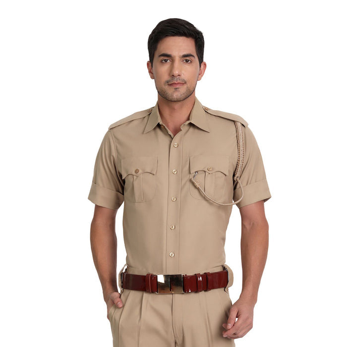 Police Khaki Half Shirt