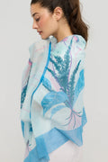 PRINCESSE & DRAGON Foulard Bouquet - Bleu