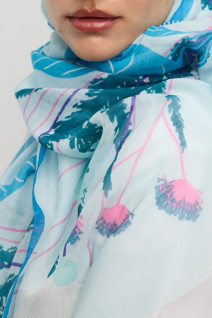 PRINCESSE & DRAGON Foulard Bouquet - Bleu