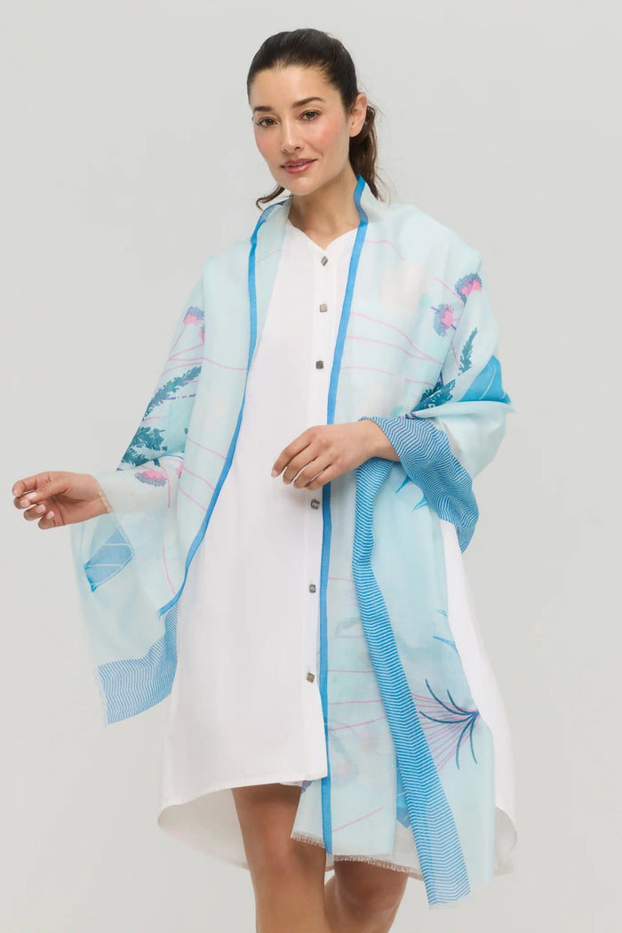 PRINCESSE & DRAGON Foulard Bouquet - Bleu