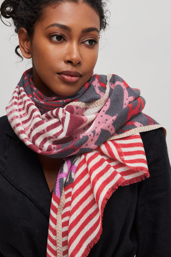 PRINCESSE & DRAGON Foulard Céleste - Rouge et Violet