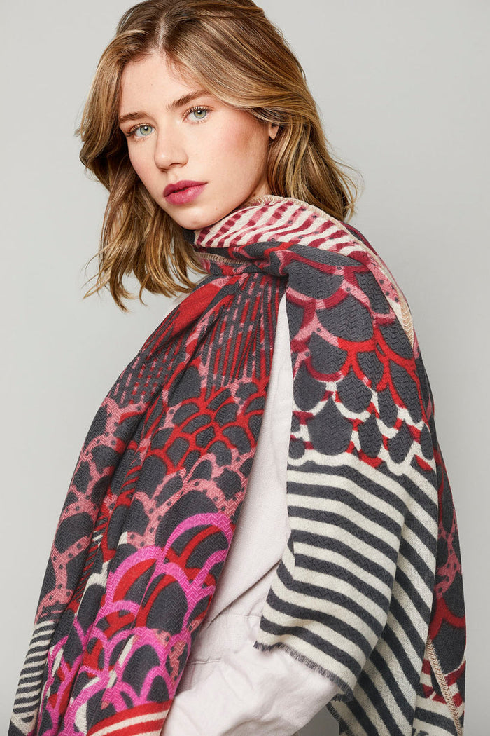 PRINCESSE & DRAGON Foulard Céleste - Rouge et Violet