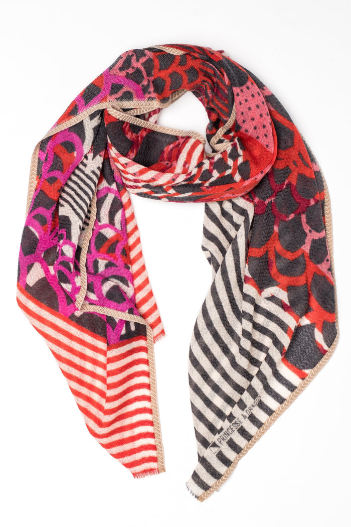PRINCESSE & DRAGON Foulard Céleste - Rouge et Violet