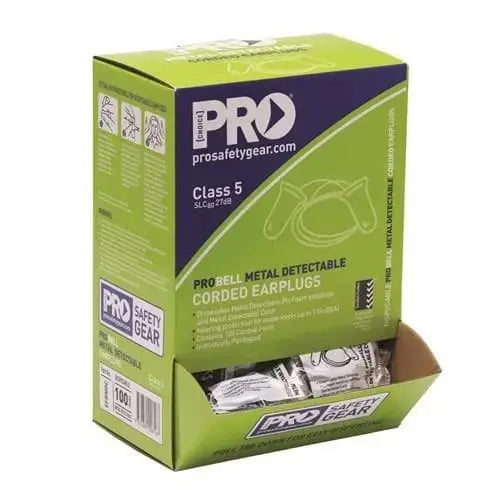 Pro Choice Pro-bell Pu Metal Detectable Earplug - Box Of 100 PPE Pro Choice