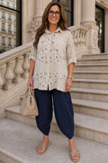 Pure Bubble Cotton Button Sleeve Allisandra Button Shirt - Beige