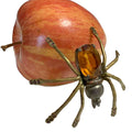 Rare Topaz Colored Czech Glass Spider Brooch with Purple Rhinestones on Legs circa 1940s