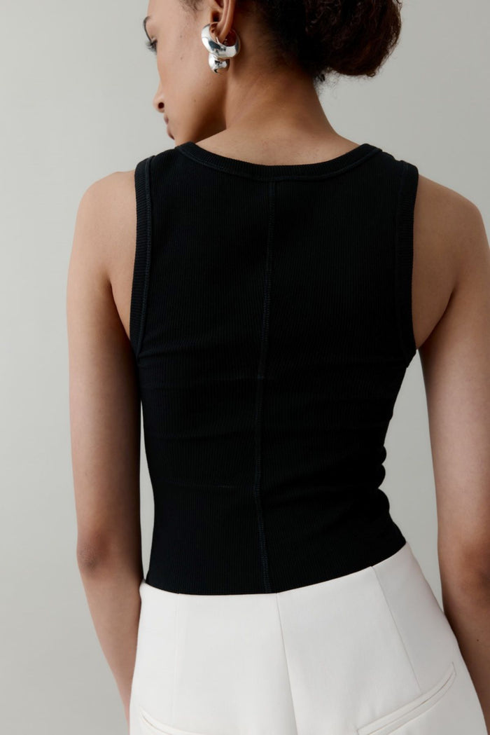 Rebe Ribbed Tank Top - Black Apparel > Women > Clothing > Shirts & Tops > Tops > Tank Tops > Rebe Hyde Boutique