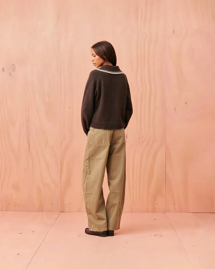 Ruby Swann Sweater - Java Cream Stripe Hyde Boutique