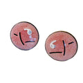 Salmon Pink Artsy Enameled Clip Earrings circa 1940s