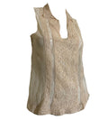 Sheer Ivory Mesh Lace Trimmed Layering Tunic Blouse circa 1920s