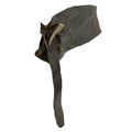 Smoky Grey Suede Faux Bone and Tie Closure circa 1980s
