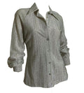 Sparkling Silver Metallic Long Sleeved Blouse circa 1970s