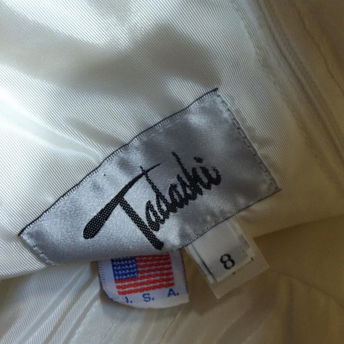 Strapless Black and White Ruched Bodice Petal Skirt Cocktail Dress circa 1980s Tadashi